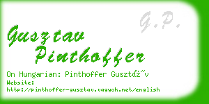 gusztav pinthoffer business card